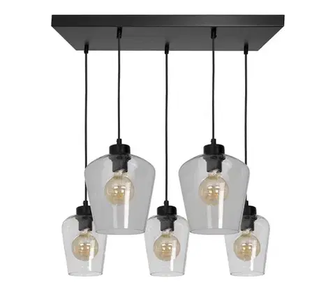 Svietidlá  Luster na lanku SANTIAGO 5xE27/60W/230V číra MLP6615