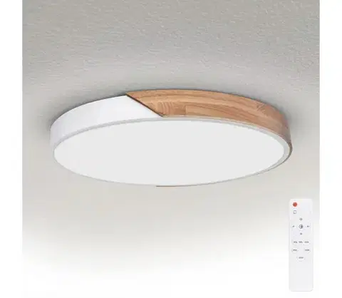 Svietidlá Brilagi - stmievateľné LED svietidlo PILANA LED/60W/230V dub/biela priemer 60 cm + diaľkové ovládanie WO800-OEM25-60