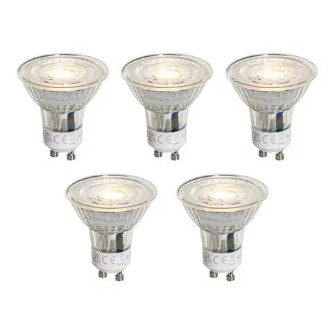 LED osvetlenie Sada 5 stmievateľných LED žiaroviek GU10 50 mm číra 4,9 W 500 lm 2700 K