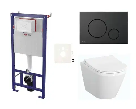 Záchody Cenově zvýhodněný závěsný WC set SAT do lehkých stěn / předstěnová montáž + WC VitrA Integra SIKOSSINTRESU68K SIKOSSINTRESU68K
