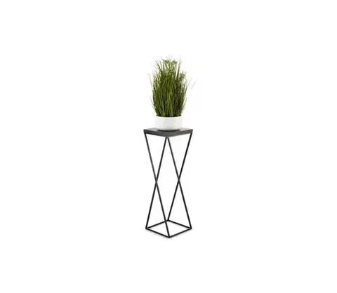 Stojany na kvetiny HowHomely Stojan na kvety LOFT 70x24 cm čierna 10-1631-70-BB-MDF