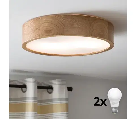 Svietidlá BRILAGI - LED stropné svietidlo CARVALHO 2xE27/15W/230V dub, priemer 37,5 cm 8590828606734
