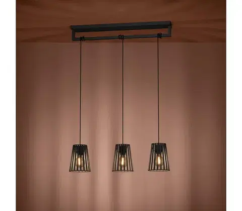 Svietidlá Eglo 390003 - Luster na lanku BOGOTA 3xE27/40W/230V čierna 390003