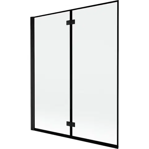 Sprchové dvere MEXEN - MIST vaňová zástena 140x150 cm 6mm 2-s, čierna, okraj, ľavá 8A9-140-002-70-70-L