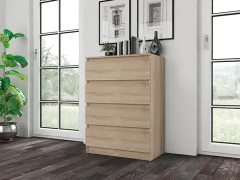 Komody a skrinky Zásuvková komoda WALMA M4, dub sonoma