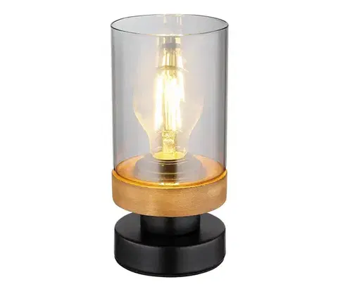 Lampy Globo 15557T - Stolná lampa FINCA 1xE27/40W/230V kov/drevo 15557T