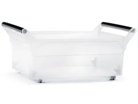 Úložné boxy NABBI NUK6L plastový úložný box na kolieskach 30 l priehľadná