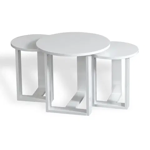 Konferenčné stolíky Odkladací stolík Mira White, 3 ks