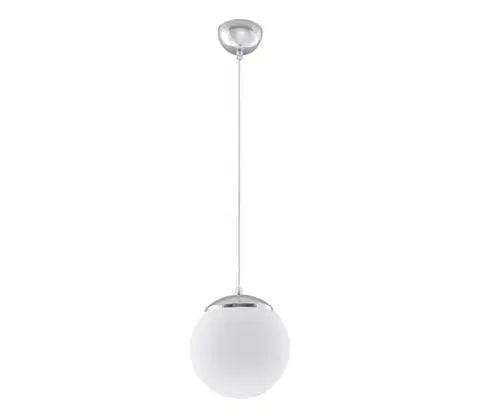 Svietidlá  SL.0263 - Luster na lanku UGO 1xE27/15W/230V pr. 20 cm biela/lesklý chróm SL.0263