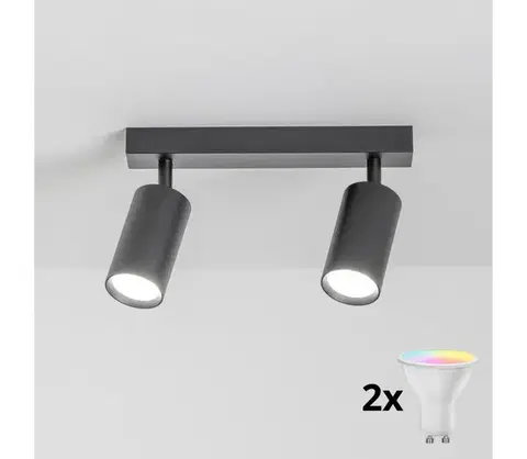 Svietidlá BRILAGI - LED RGBW stmievateľné bodové svietidlo SELE 2xGU10/4,8W/230V čierna BG0625+2xAI2382