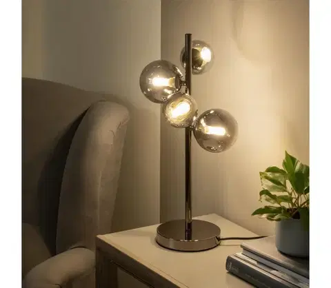 Lampy BRILAGI - LED stolná lampa MILLA 4xG9/3W/230V čierny chróm/dymová 8010-4CS