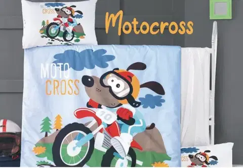 Detské obliečky Obliečky bavlnené detské Motocross 130x90cm+45x65cm TiaHome