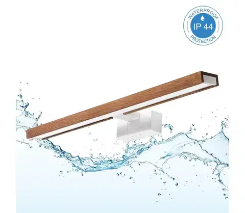 Kúpeľňové zrkadlá BRILAGI -LED kúpeľňové zrkadlové svietidlo 3v1 WOODY MIRROR LED/12W/230V IP44 biela/dub čerešňa 8590828018247