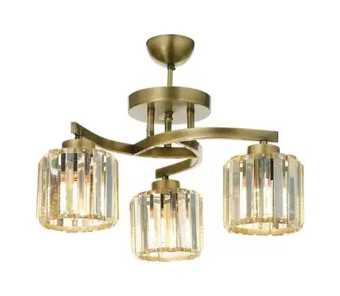 Svietidlá  Prisadený luster CRYSTALLINE 3xE27/40W/230V bronzový 683AVN1435