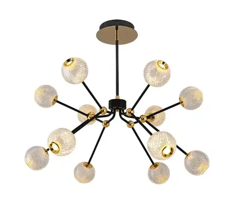 Svietidlá  LED luster na tyči GELA 12xLED/5W/230V 3000K čierna/zlatá 414LRC1415
