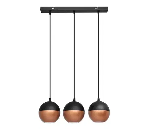Svietidlá  LED Luster na lanku MIDWAY 3xGU10/4,8W/230V čierna/medená W-L 1804/3 BK-B+BR