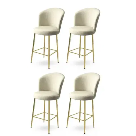 Barové stoličky Bar Stool Set (4 Pieces) Alte - Cream, Gold