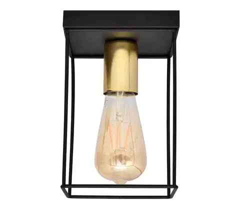 Svietidlá  Stropné svietidlo FINN 1xE27/15W/230V čierna/zlatá P-5025/1 BK+GO MAT