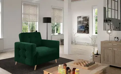 Kreslá NABBI Aveza 1F kreslo tmavozelená