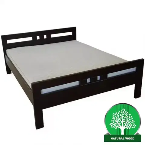 Dvojlôžkové postele Posteľ Prezident 140x200 drevo jelša, farba wenge