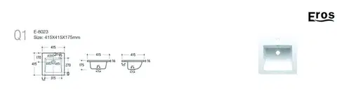 Umývadlá COMAD - Umývadlo 40cm 5907441295772