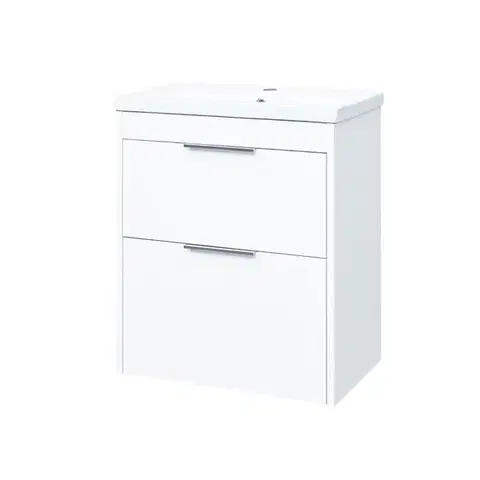 Kúpeľňový nábytok Mereo Vigo, kúpeľňová skrinka s keramickým umývadlom 61 cm, biela CN311