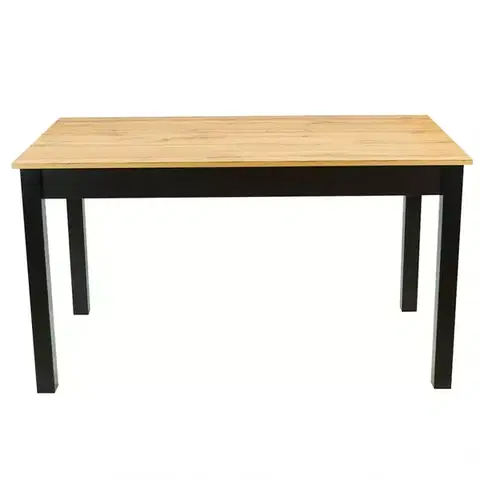 Jedálenské stoly Rozkladací stôl St30 Jarek 160/200x80cm dub wotan, čierne nohy