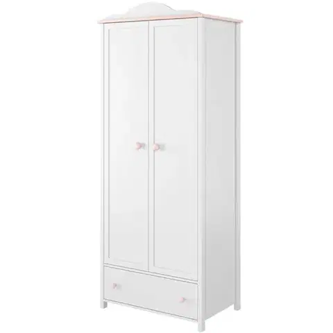 Sektorový nábytok Skriňa 2D Luna LN-01 biely/ružové