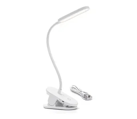 Lampy  B.V.  - LED Stmievateľná nabíjacia stolná lampa s klipom LED/2,5W/5V 1200mAh biela B10311J06