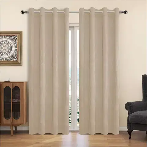 Závesy do spálne Záves na krúžkoch YC11932/200G/027/140x250 cm béžový