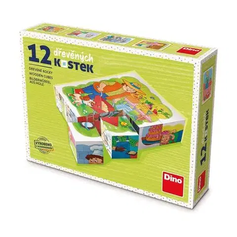 Obrázkové kocky Dino Toys Drevené kocky Povolania 12 Dino