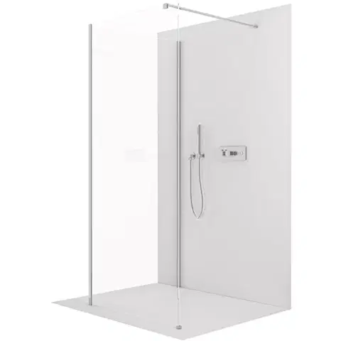 Sprchovacie kúty CERANO - Sprchová zástěna Walk-in Onyx Corner Cube L/P - 8 mm - hranatá vzpěra - chrom, transparentní sklo - 60x60x200  CER-8050BD7465