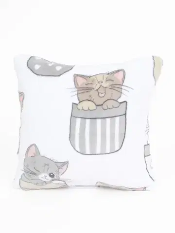 Dekoračné obliečky MKLozkoviny.sk Obliečka na vankúšik mikroplyš Exclusive 40 × 40 cm - Mačičky vo vrecku-  -