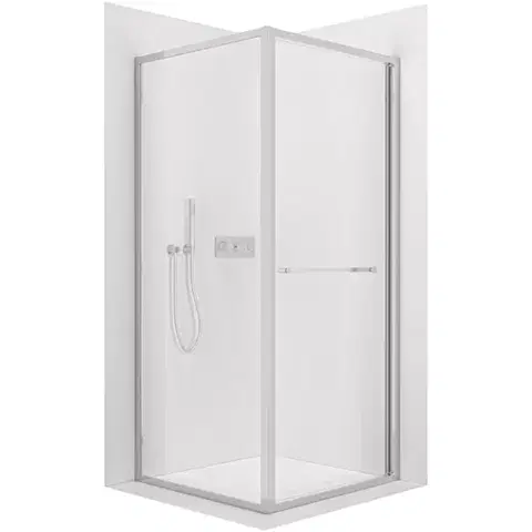 Sprchovacie kúty CERANO - Sprchovací kút Versaro L/P - 6 mm - chróm, transparentné sklo - 100x100 - zasúvací CER-8050BD80306
