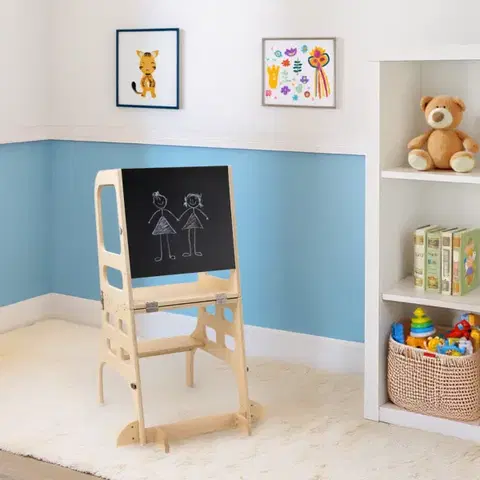 Detské stoličky a kreslá Montessori učiaca veža s tabuľou MAGAN Tempo Kondela