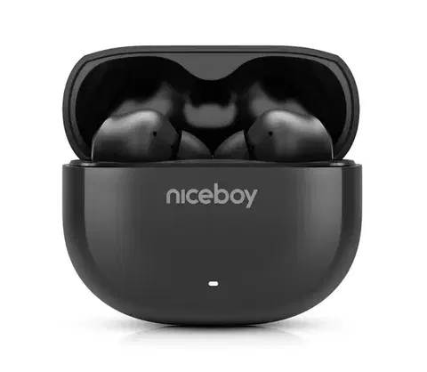 Predlžovacie káble Niceboy Pins 4 - Bezdrôtové slúchadlá s ANC, 400 mAh + 2x 50 mAh, IPX4, čierne pins-4-black
