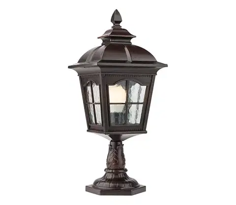 Záhradné lampy Redo 9652 - Vonkajšie svietidlo YORK 1xE27/70W/230V IP44 hnedé 9652