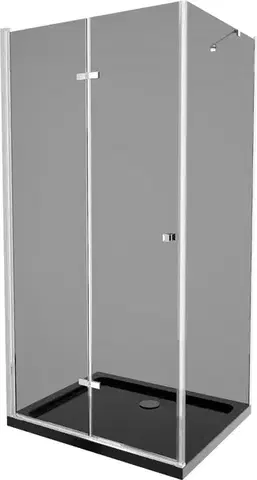 Vane MEXEN/S - Lima sprchovací kút 100x80, grafit, chróm + čierna vanička so sifónom 856-100-080-01-40-4070