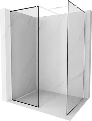 Sprchové dvere MEXEN/S - Kioto Sprchová zástena Walk-in 100 x 100, čierny vzor, biela 800-100-202-20-70-100