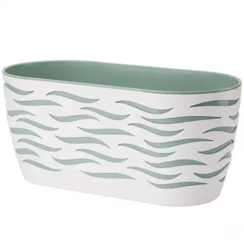 Záhrada Kvetináč Sahara Duo 35 cm biela + mäta