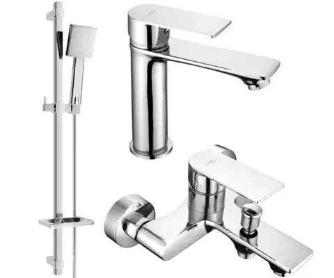 Sprchy a sprchové panely MEXEN/S - Royo DQ45 Set umývadlové a vaňové batérie s príslušenstvom, chróm 72203DQ45-00
