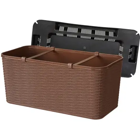 Záhrada Balkónový kvetináč RATTAN 40cm hnedý