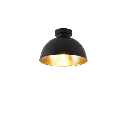 Stropné osvetlenie Inteligentné stropné svietidlo čierne so zlatom 28 cm vrátane Wifi A60 - Magnax