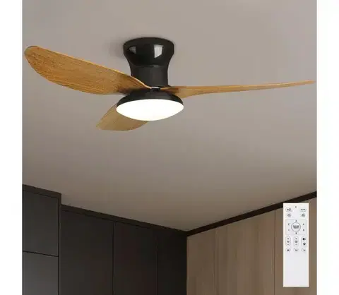Ventilátory BRILAGI-LED stmievateľný stropný látor LED/30W/230V 3000-6500K čierna/hnedá WF-OSD-009-BKW