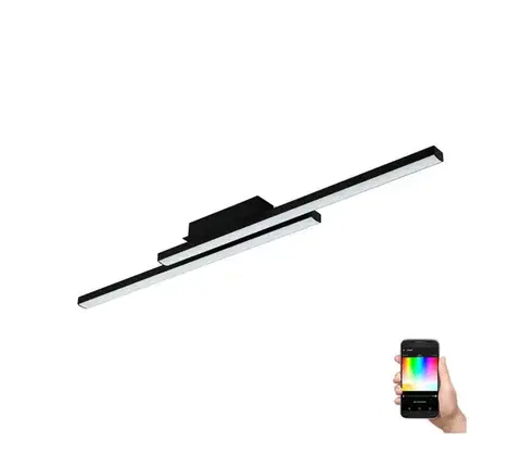 Svietidlá Eglo 900079 - LED RGBW Stmievateľné stropné svietidlo FRAIOLI-ZLED/32W/230V čierna 900079