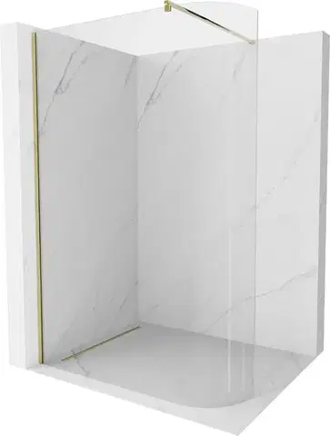 Sprchové dvere MEXEN/S - Kioto Sprchová zástena WALK-IN zaoblená 120 x 200, transparent 8 mm, zlatá 800-120-101-50-06