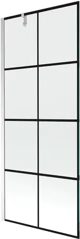 Sprchové dvere MEXEN/S - Next vaňová zástena FIX 80x150, čierny dekor, chróm 895-080-000-00-77-01