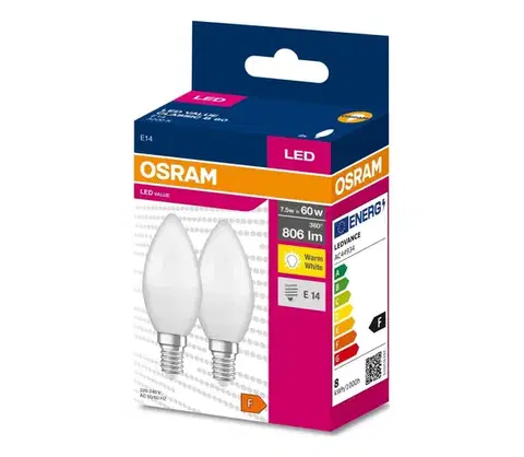 Žiarovky SADA 2x LED Žiarovka B38 E14/7,5W/230V 3000K - Osram 4058075628687