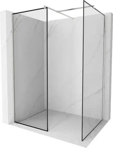 Sprchové dvere MEXEN/S - Kyoto Sprchová zástena WALK-IN 100 x 100, čierny vzor, nikel kefovaná 800-100-202-97-70-100