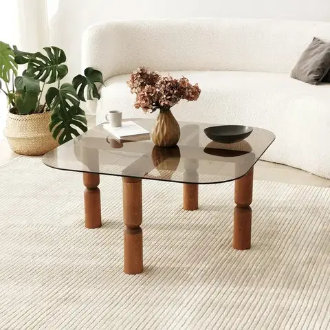 Konferenčné stolíky Konferenčný stolík Kei - Walnut, Bronze